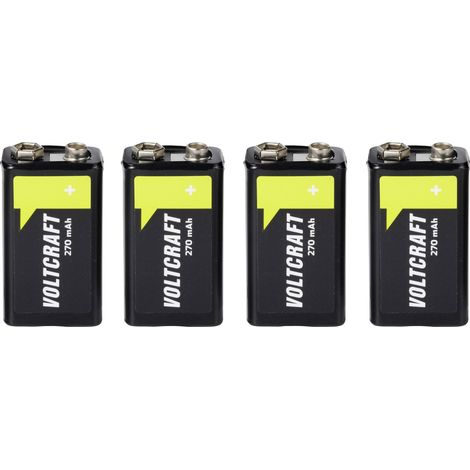 VOLTCRAFT 9 V Block-Akku NiMH 270 mAh 8.4 V Ready to use 4 St. (1/4)