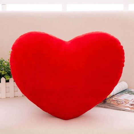 Coussin en Forme de Cœur, Grand Oreiller Coeur Rouge, Coussin Décoratif en Forme de Cœur en Peluche pour Les Salon lit Chambre d'enfant (Rouge, 40cm) (1/5)