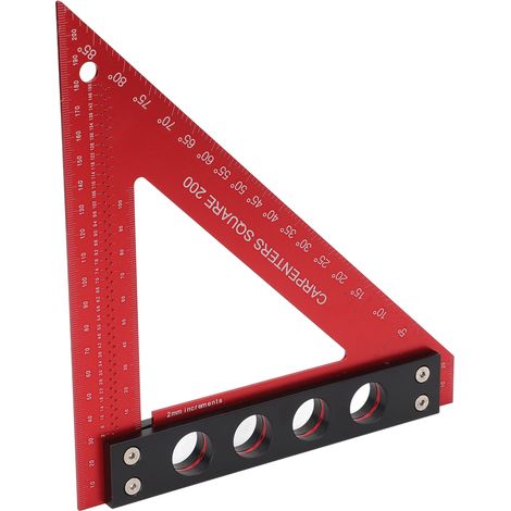 Schreinerwinkel, präzises multifunktionales Anreißlineal aus Aluminiumlegierung mit klaren Skalen (1/5)