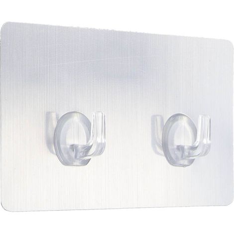 Gancho adhesivo doble ps pvc rectangular - plata - Tendance (1/2)
