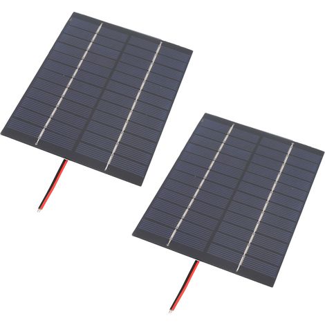 Lot de 2 panneaux solaires 2W 12V 110x136mm en silicium polycristallin avec chargeur et câble électronique (1/5)