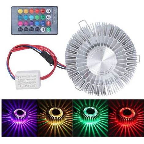 Sun Flower Applique Aluminium 3W RGB LED Aluminium Applique avec Télécommande pour Chambre Chevet Salon 85-277V (1/4)