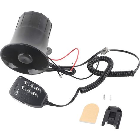Bocina de coche de 50 W y 120 dB con 6 sonidos, sirena de alarma de emergencia universal para vehículos de 12 V y extinción de incendios. (1/5)