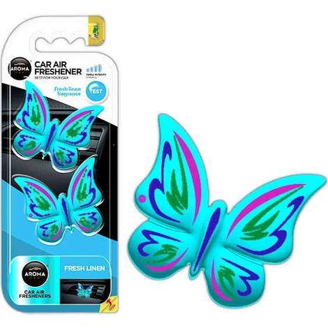 Ambientador con forma de mariposa y aroma a lino fresco