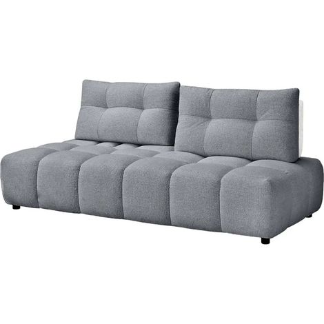 Canapé modulable 3pl tissu gris et blanc dossiers réglables – PAROV (1/5)