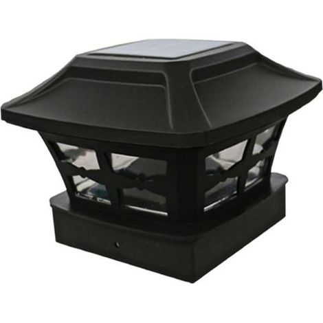 Lampe Solaire Pilier Extérieure Étanche, Lumière Blanc Jaune, Plastique Noir, Éclairage Jardin Solide, Énergie Renouvelable, Usage Extérieur et Clôture (1/5)