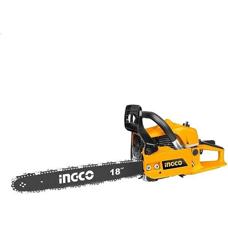 Tronçonneuse thermique 45,8cm3 GCS45185 – Puissance 1,8kW – Longueur de lame 45cm – Pour bois dur et teck – Ingco