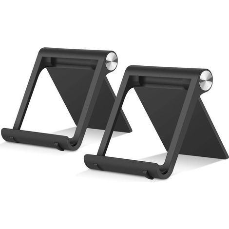 Tablet-Ständer – Verstellbar von 0° bis 120° – Kompatibel mit Tablets von 4 bis 13 Zoll – Schwarz und Weiß – 2er-Pack (1/5)