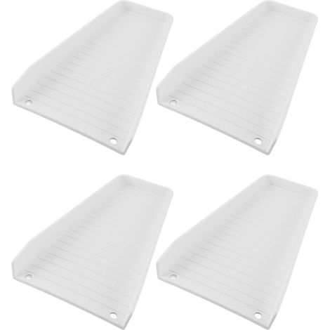 Lot de 4 rallonges de gouttière anti-éclaboussures, avec 8 clous de fixation, pour protéger les fondations de votre maison (blanc). (1/5)