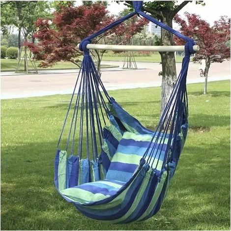 Chaise balançoire hamac portative : chaise suspendue en coton solide, confortable et durable, adaptée à l'extérieur, la maison, la chambre et le jardin (1/4)