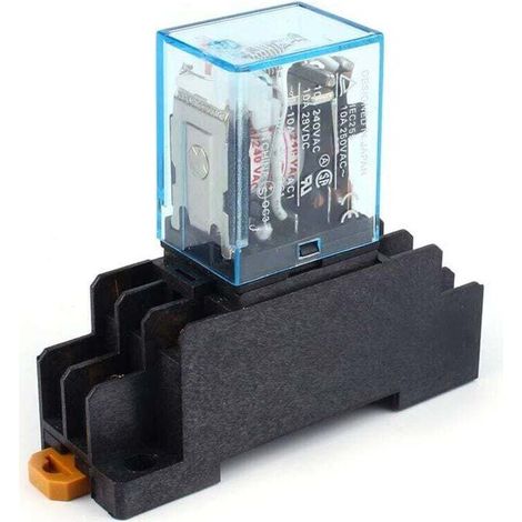 Relais Puissance Bobine AC 220V 10A DPDT LY2NJ HH62P HHC68A-2Z Avec Socle Prise (1/4)