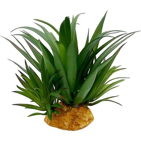 Reptile Artificial Plants Succulent Terrarium Decor Desert Rain Forests Plant Lizard Bearded Dragon Chameleon Gecko Snake Amphibian Habitat Hideout Tank Accessories (Agave-Set)