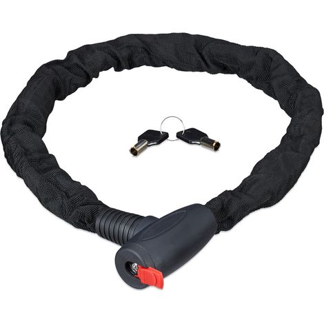 Antifurto a catena per bicicletta 100 cm fissaggio rapido alta sicurezza protezione vernice in tessuto nero 130004017
