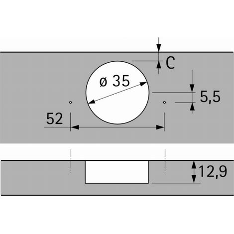 Cerniere invisibili Push to open 110° Sensys 8675 HETTICH porta da 15 a 24 mm - montaggio centrale a vite - 9073663