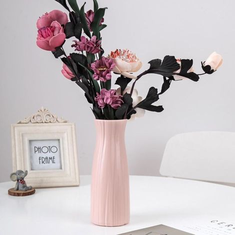 Rose Vases À Fleurs, Vase Soliflore Géométrique en Plastique pour Centres De Table, en Vrac, Pichet À Fleurs Léger, Vase De Table Vintage pour Décoration De Mariage, Fête, Salon, Chambre (1/5)
