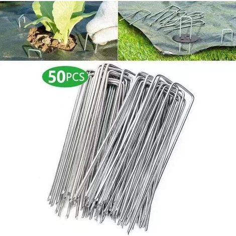 Lot de 50 piquets de Fixation en Acier H200mm, L4mm, Ø2,5mm Tête Plate (1/4)
