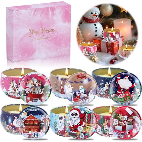 Duftkerzen Set 6 Stück Sojawachs Weihnachtsedition Geschenk für Frauen (1/5)