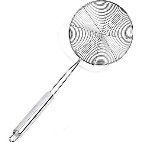 Écumoire de cuisine en acier inoxydable avec poignée ovale pour filtrer l'huile des aliments frits - 40 x 15,5 cm (1/5)