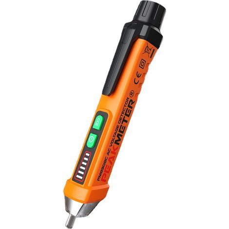 Berührungsloser Spannungsprüfer, Wechselspannungsprüfstift mit Schraubendreher, zwei Messbereiche 12 V–1000 V/48 V–1000 V, einstellbare Empfindlichkeit, LED-Taschenlampe, Alarmfunktion, Spannungsüberw (1/5)