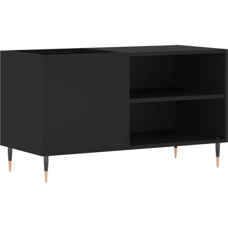 Mueble para discos clásico y práctico 85 x 38 x 48 cm madera de ingeniería negra 020049101 (1/5)