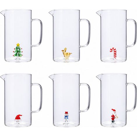 Ad Trend Caraffa Natalizia in Vetro 1,2 L con Figura 3D Assortita 1 Pz – Tavola di Natale (1/2)