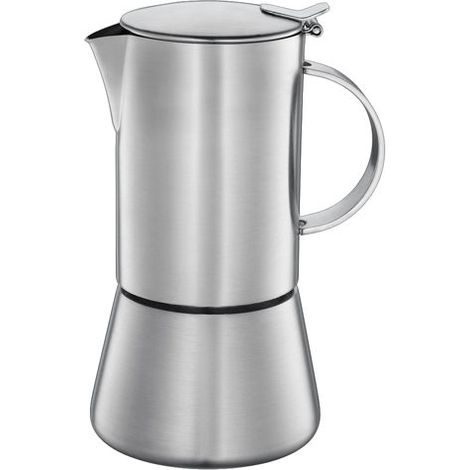 Caffettiera Cilio in acciaio Aida, diametro 9,5x17,5 cm, 4 tazze, finitura satinata. (1/2)