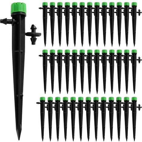Pack of 40 8-hole garden soil sprinklers, drip irrigation system, 4/7" hose, green, 13 cm (1/5)