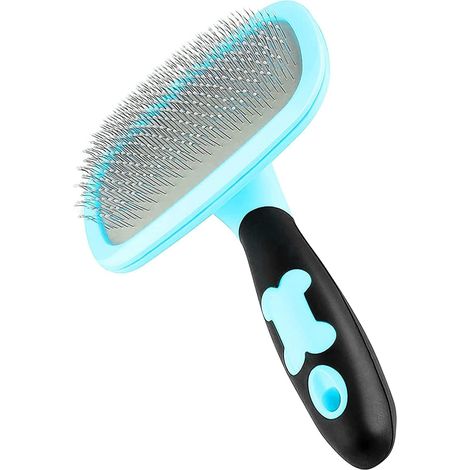Grand peigne, peigne flexible rotatif à 360 degrés pour chien à poils longs, peigne pour chien et chat (grand, bleu)
