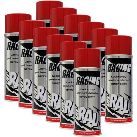 12 bombes de peinture carrosserie voiture Racing RAL3002 carmin 400ml (1/2)