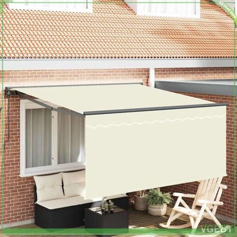 Auvent rétractable - 3329921 - 300 x 250 cm - Crème - Tissu résistant UV et hydrofuge (1/5)