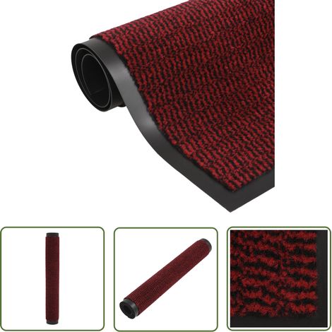 The Living Store Paillasson touffeté 60x150 cm Rouge - Tapis D'entrée - Paillasson Intérieur - Tapis Extérieur - Porte D'entrée - Décoration Intérieure (1/4)