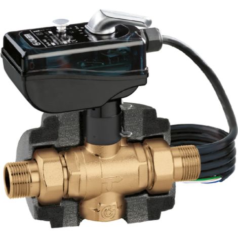 Valvola di zona a sfera motorizzata a tre vie Caleffi 6453 230V - 1" (1/3)