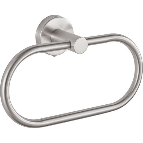 Anneau Porte-Serviettes Perforé pour Salle de Bain, Barre Porte-Serviettes Murale en Nickel Brossé, Anneau de Serviettes en Acier Inoxydable de Style Moderne, Accessoires de Salle de Bain (1/5)
