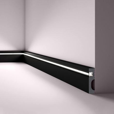 Skirting NMC IL11 BLACK WALLSTYL Noel Marquet Decorative moulding Stucco moulding for indirect lighting contemporary design black 2 m