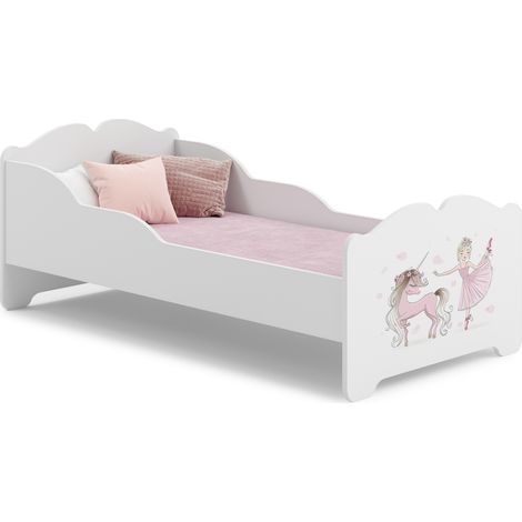 Letto per bambini ANNA con materasso 140x70 Ragazza con unicorno