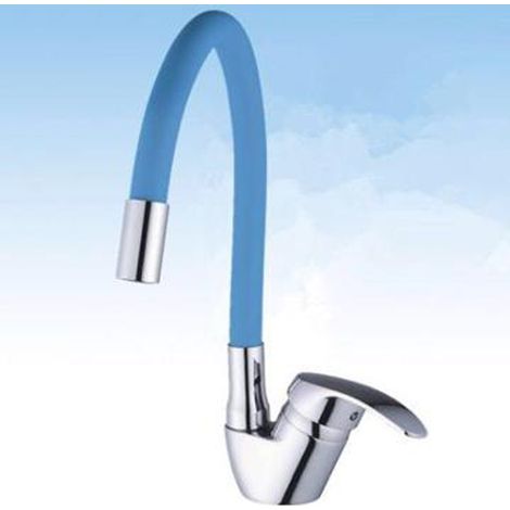 TRADE SHOP - Rubinetto Miscelatore Girevole Per Lavandino Lavello Cucina Colore Canna Blu -