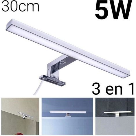 Applique LED 30cm 5W pour miroir de salle de bain - Blanc Neutre - Gris - Contemporain - Design - Murale