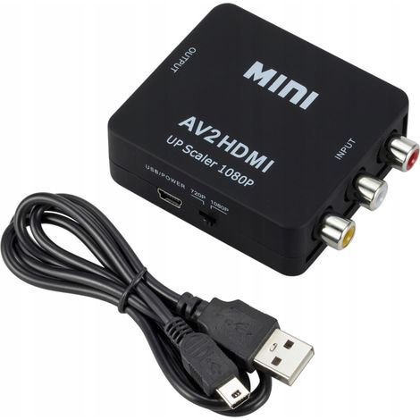 ADAPTADOR AV RCA A HDMI CONVERTIDOR CINCH 1080P CABLE (1/5)