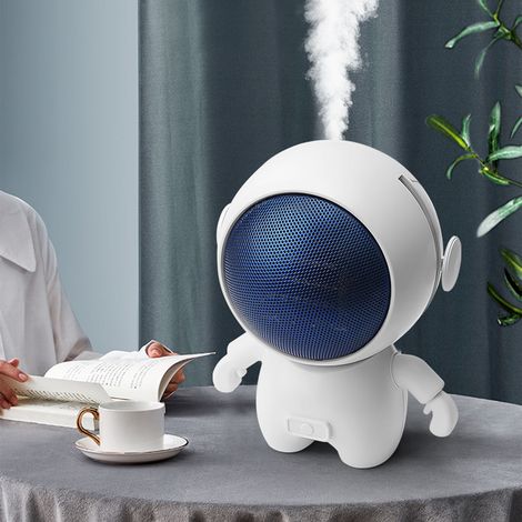 Chauffage d'appoint humidificateur astronaute, petit chauffage d'appoint écoénergétique pour la maison, chauffage de bureau original en forme d'astronaute, norme européenne 220 V (1/5)