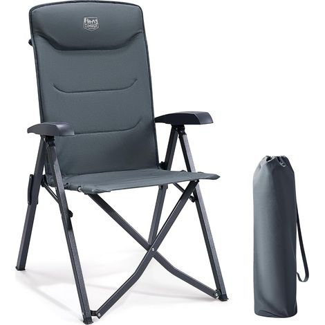 Chaise Pliante Camping Dossier Haut Réglable 4 Positions Fauteuil relax inclinable 4 positions, design confortable et compact, pour terrasse, balcon, jardin, camping et pique-nique (1/5)