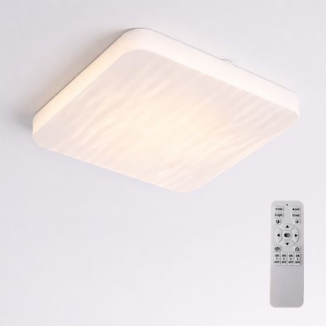 Plafonnier LED carré CCT réglable acrylique blanc 48x48cm 40W