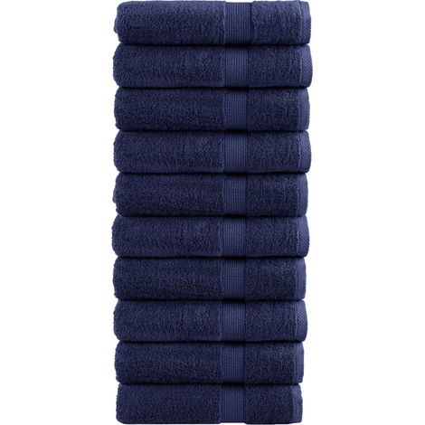 vidaXL Asciugamani Bagno SOLUND 10 pz Blu Navy 100x150cm 600gsm