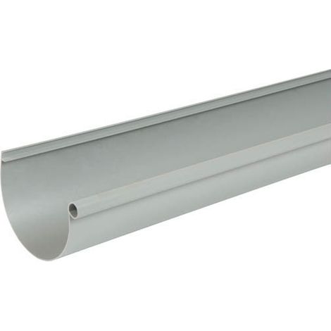 Nicoll – Raccord pour gouttière demi-ronde 25 – PVC gris – Longueur 4m – Capacité hydraulique optimale – Résistance aux UV et chocs
