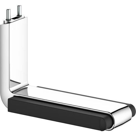 Keuco KE Porta carta igienica AXESS 35062, per maniglione di sostegno ribaltabile 35003, cromo/nero, 35062010037
