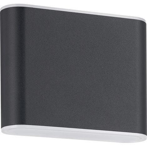 Applique Esterno Moderna Grutti Alluminio Grigio Policarbonato Trasp Led