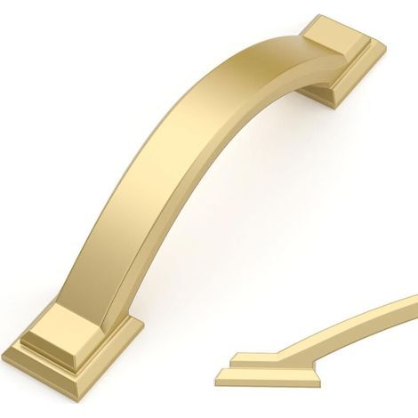 Poignées de meubles simples - conviennent aux armoires, penderies, placards, tiroirs, coiffeuses - lot de 2, dorées, 13,1 cm (1/5)