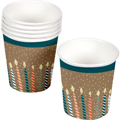 Set de 6 gobelets en carton Bougies anniversaire (1/2)