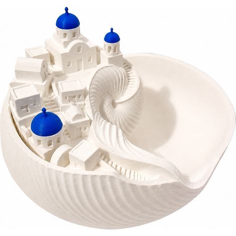 Vide-poches de bureau en coquillages de Santorin, objet décoratif, style minimaliste moderne, petit format 11 x 9 x 8 cm