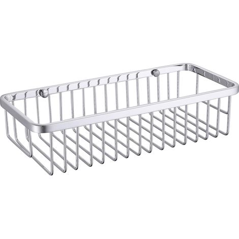 Milos Chrome Rectangular Wall Mounted Wire Basket