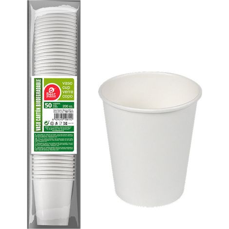 Paquet de 50 gobelets en papier blanc 200cc Best Products Vert (1/3)